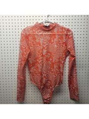 Floral Orange Long Sleeve Bodysuit